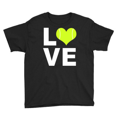 I Love Tennis Ball Sports Athlete Player Gift Youth Tee Designed By Danieart