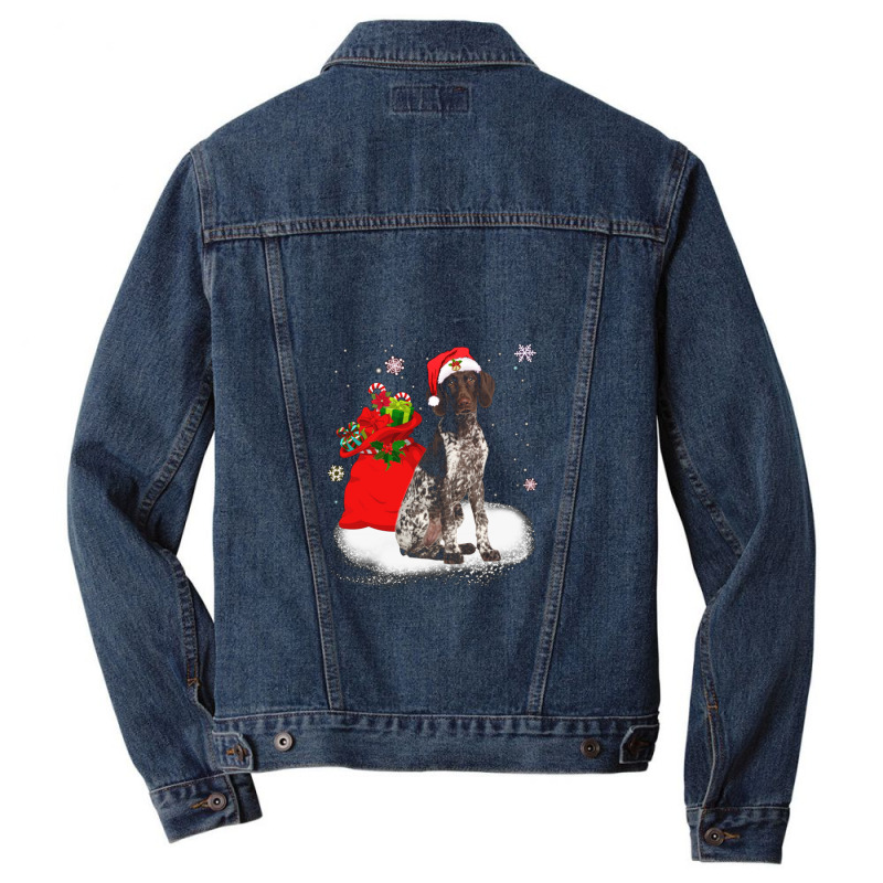 Christmas Santa German Shorthaired Pointer Men Denim Jacket | Artistshot