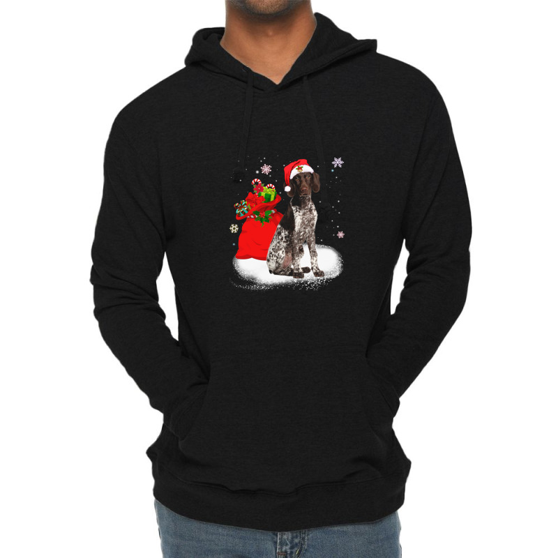 Christmas Santa German Shorthaired Pointer Lightweight Hoodie | Artistshot