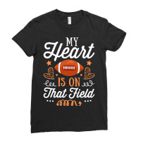 My Heart Is On That Field Funny Football Leopard Mom Ladies Fitted T-shirt | Artistshot