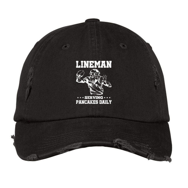 Funny American Football Player Serving Pancakes Lineman Vintage Cap by pester | Artistshot