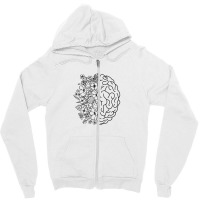 Floral Brain Anatomy Zipper Hoodie | Artistshot