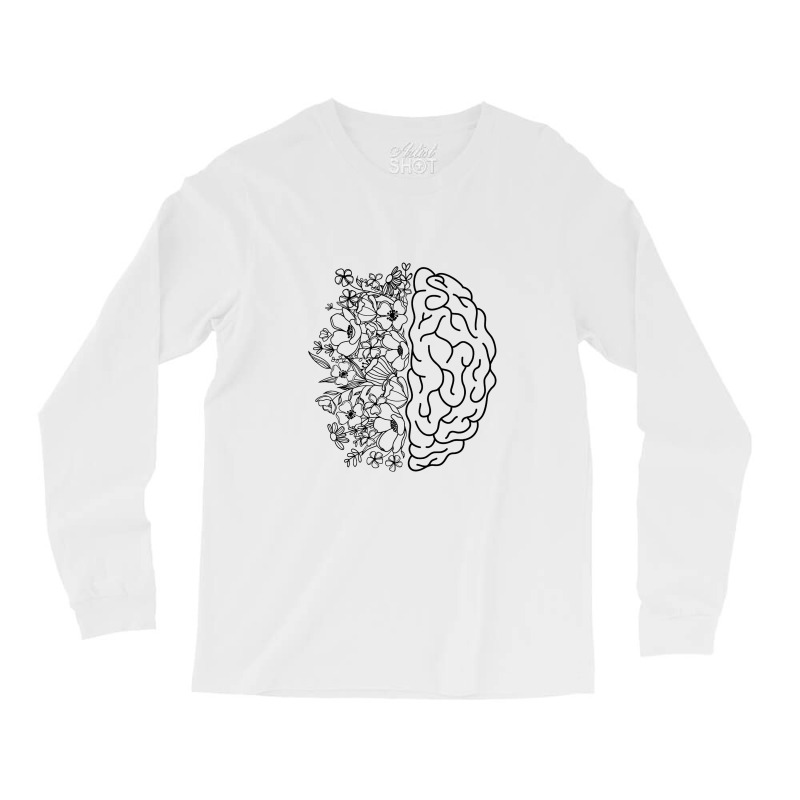 Floral Brain Anatomy Long Sleeve Shirts by deanbriosnf | Artistshot