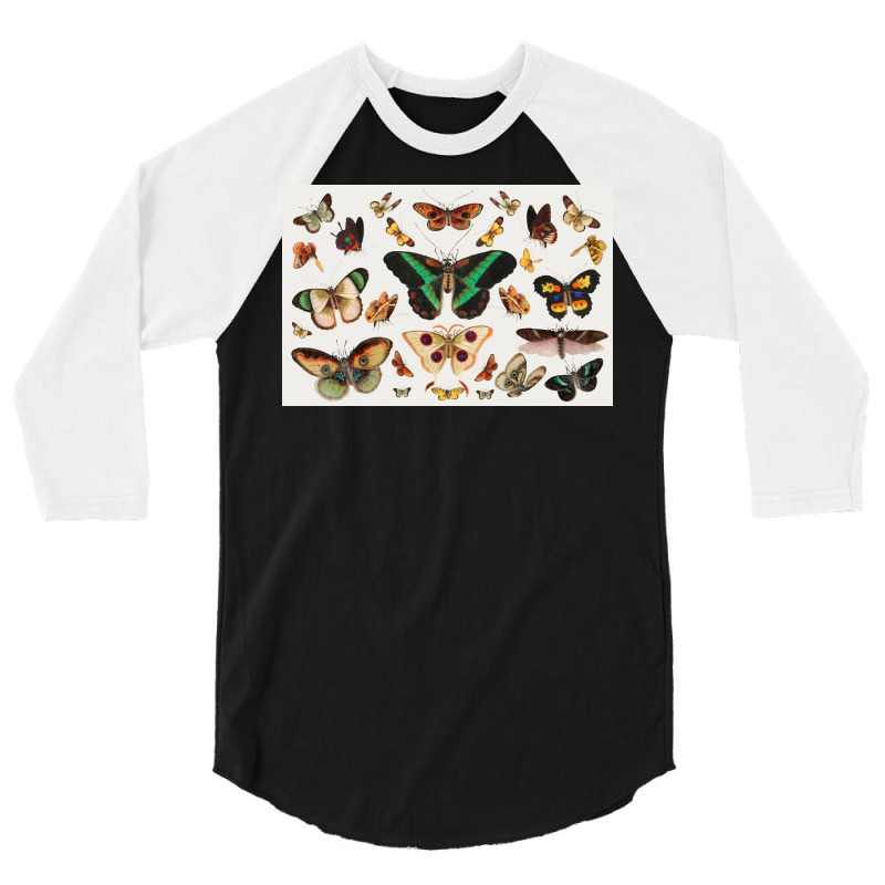 Butterfly  Vintage Sticker 3/4 Sleeve Shirt | Artistshot