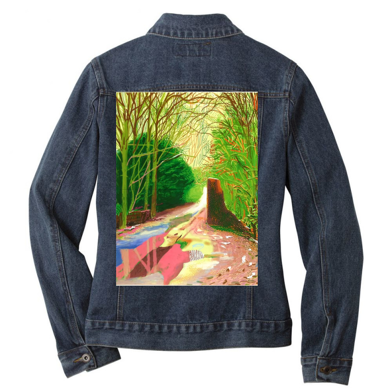 David Hockney The Arrival Of Spring Ladies Denim Jacket by fishd47 | Artistshot