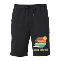 Hello Summer Vacation Palm Tree Sun Birds And Sea Fleece Short | Artistshot