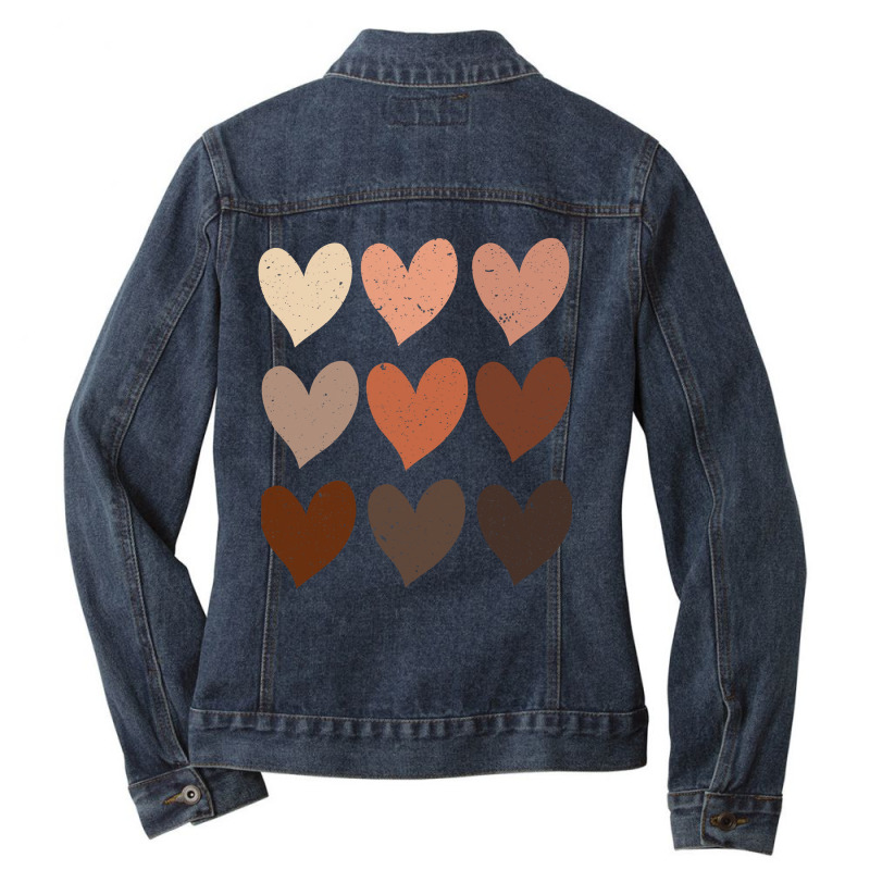 Diversity Hearts, Skin Tone Hearts Ladies Denim Jacket | Artistshot