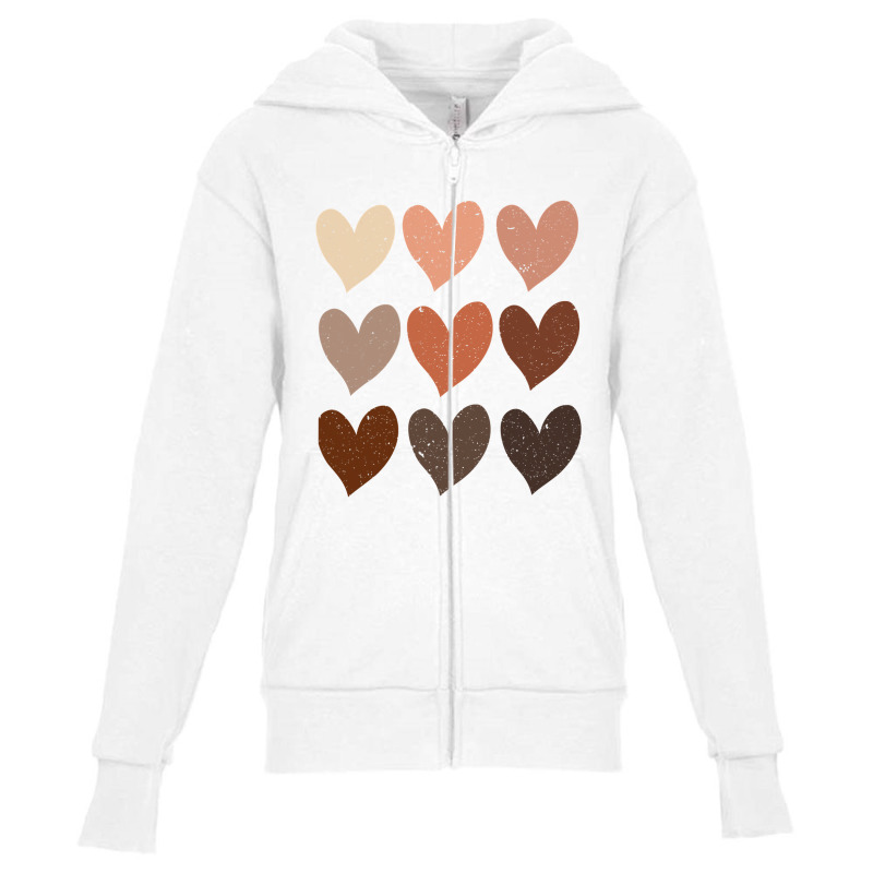 Diversity Hearts, Skin Tone Hearts Youth Zipper Hoodie | Artistshot