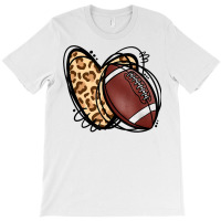 Leopard Heart Print Football Biggest Fan Football Season T Shirt T-shirt | Artistshot