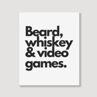 Beard, Whiskey   Video Games  Manly Whiskey Drinker Portrait Canvas Print | Artistshot