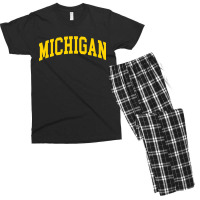 Michigan - Throwback Design - Classic , Best Gift, Costume, Halloween, Men's T-shirt Pajama Set | Artistshot