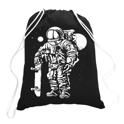 Skater Astronaut Drawstring Bags Designed By Vanode Art
