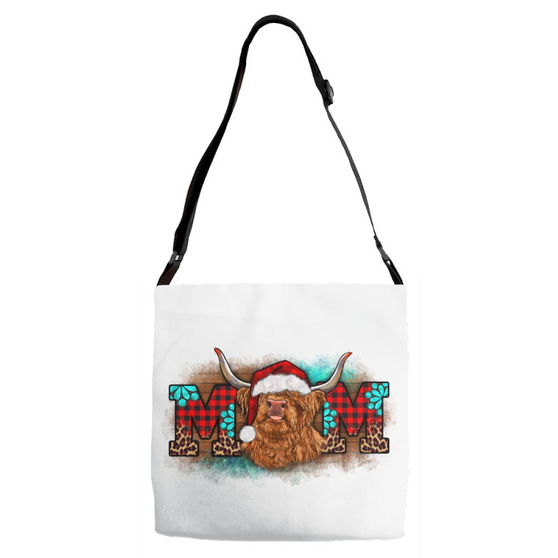 Christmas Mom Highland Cow Adjustable Strap Totes | Artistshot