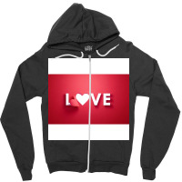 Red White Paper Love Zipper Hoodie | Artistshot