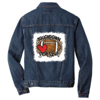 Bleached Touchdown Season Leopard Game Day Football , Best Gift, Costu Men Denim Jacket | Artistshot