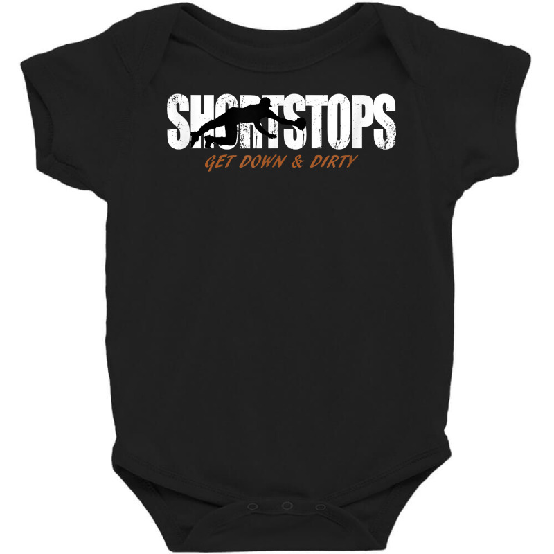 Baseball Softball Shortstop Tshirt Get Down And Dirty Shirt T Shirt Baby Bodysuit | Artistshot