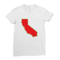 Watermelon California Map Ladies Fitted T-shirt | Artistshot