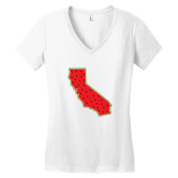 Watermelon California Map Women's V-neck T-shirt | Artistshot