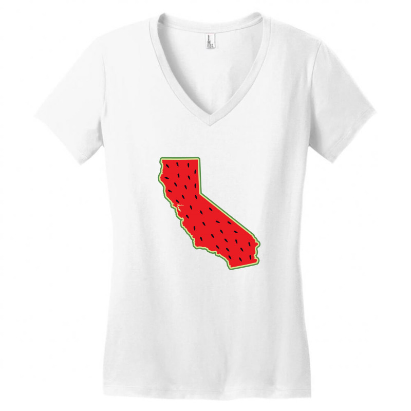 Watermelon California Map Women's V-Neck T-Shirt by autlu2024 | Artistshot