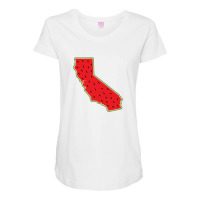 Watermelon California Map Maternity Scoop Neck T-shirt | Artistshot