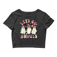 Retro Groovy Let's Go Ghouls Halloween Ghost Outfit Costumes , Best Gi Crop Top | Artistshot