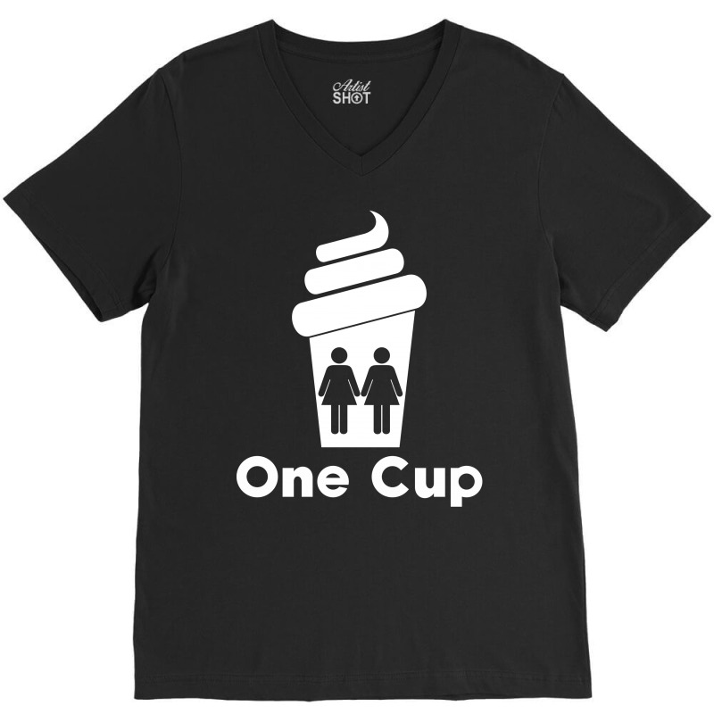 Two Girls One Cup V-neck Tee | Artistshot