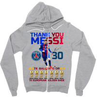 Ballon D'or 2021 Thank You Messi 30 Number 7x Golden Shoe Zipper Hoodie | Artistshot