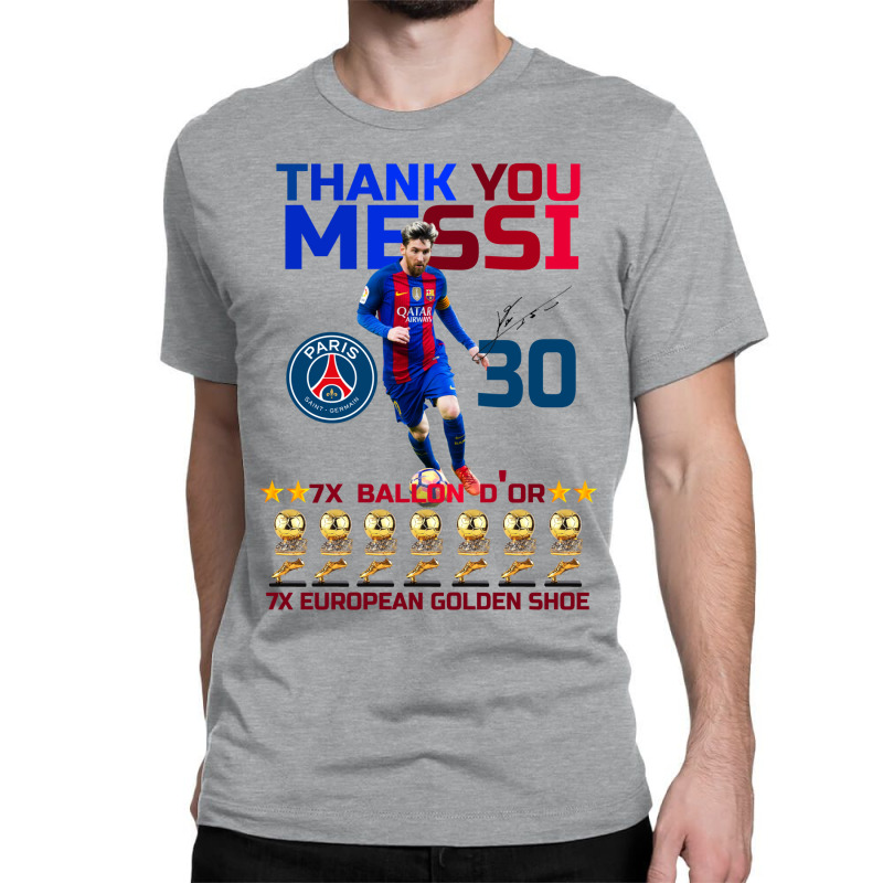 Ballon D'or 2021 Thank You Messi 30 Number 7x Golden Shoe Classic T-shirt | Artistshot