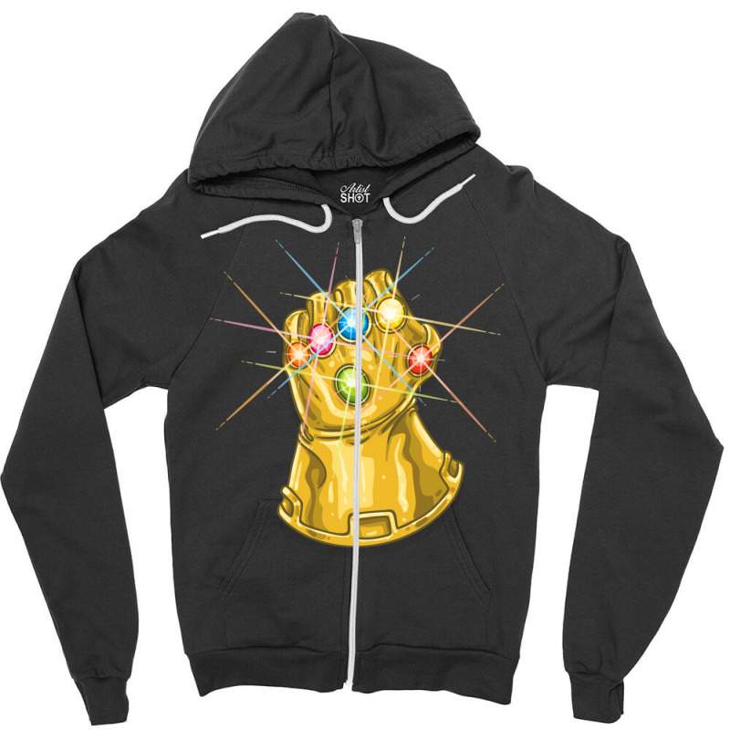 The Infinity Gauntlet Thanos Zipper Hoodie. By Artistshot