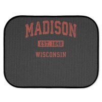 Madison Wisconsin Wi Vintage Athletic Sports Design , Best Gift, Costu Rear Car Mat | Artistshot