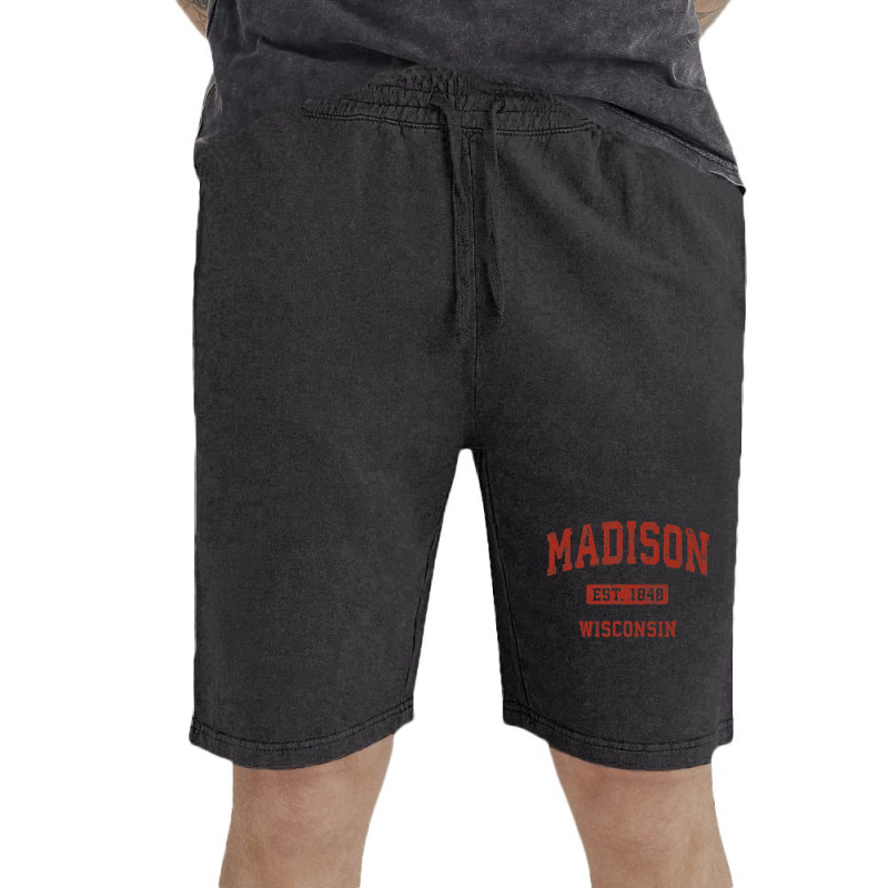 Madison Wisconsin Wi Vintage Athletic Sports Design , Best Gift, Costu Vintage Short | Artistshot