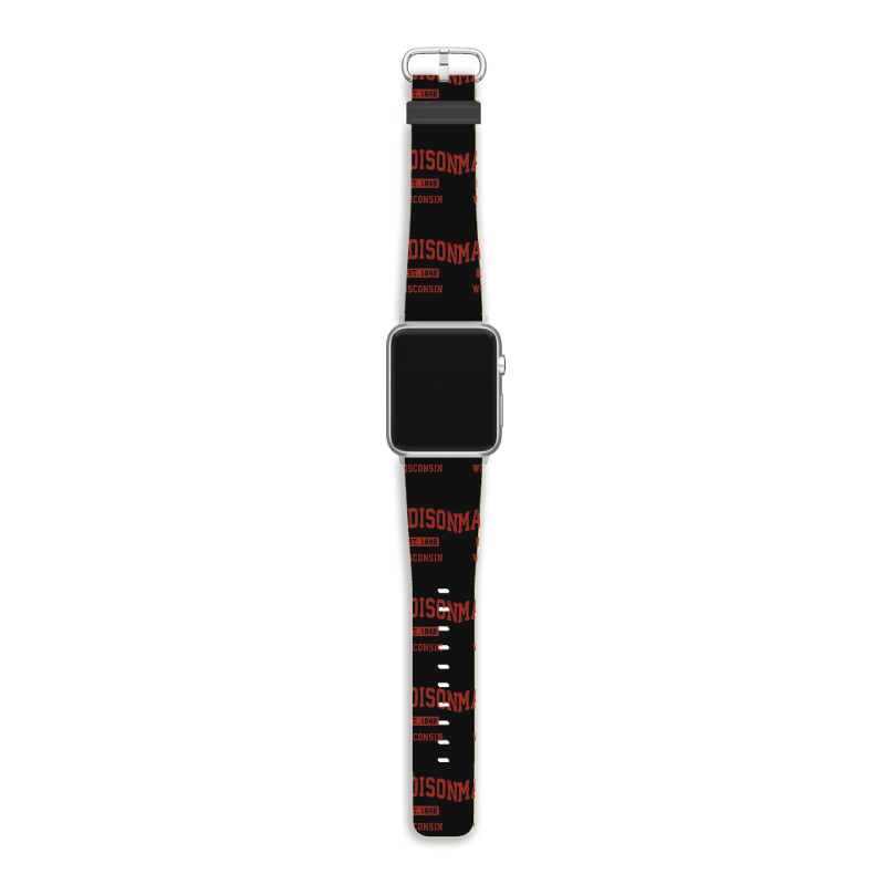 Madison Wisconsin Wi Vintage Athletic Sports Design , Best Gift, Costu Apple Watch Band | Artistshot