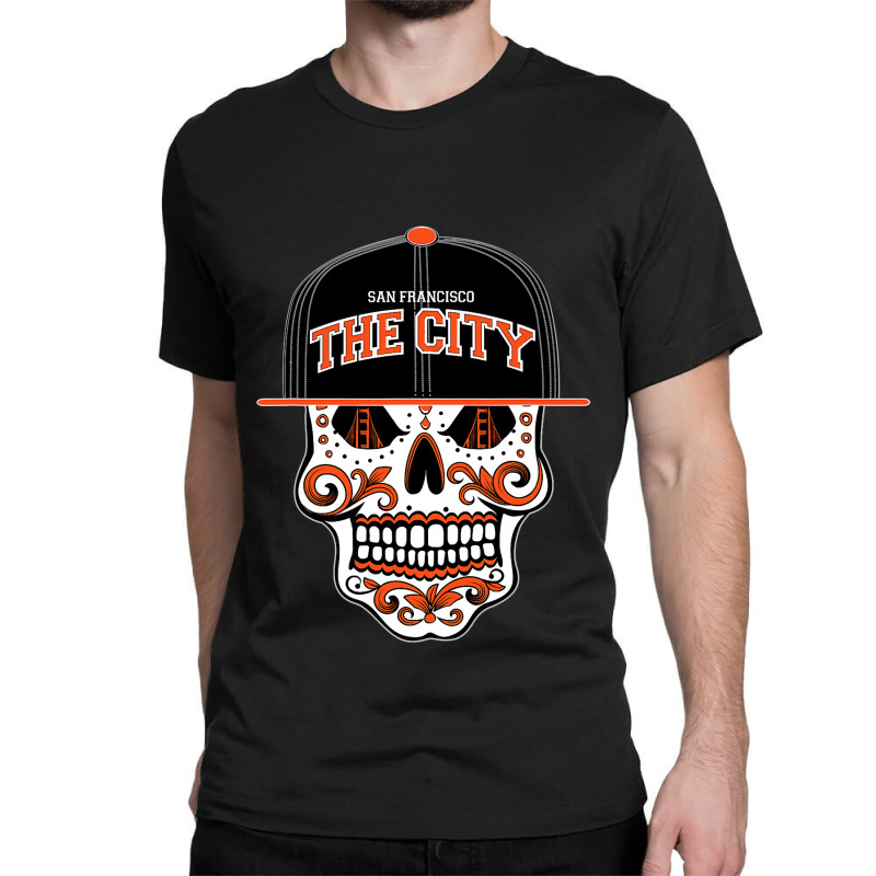 San Francisco The City Sugar Skull Bay Bridge Golden Gate T-Shirt