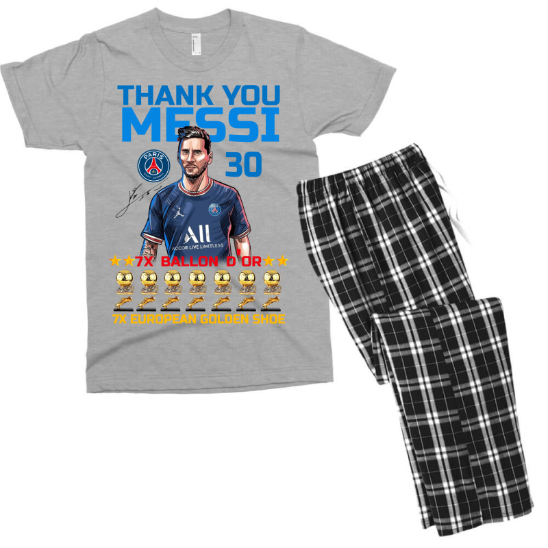 Ballon D'or 2021 Thank You Messi 30 Number 7x Golden Shoe Men's T-shirt Pajama Set | Artistshot