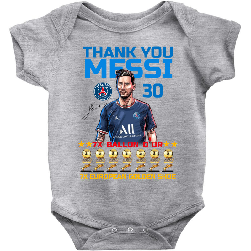 Ballon D'or 2021 Thank You Messi 30 Number 7x Golden Shoe Baby Bodysuit | Artistshot