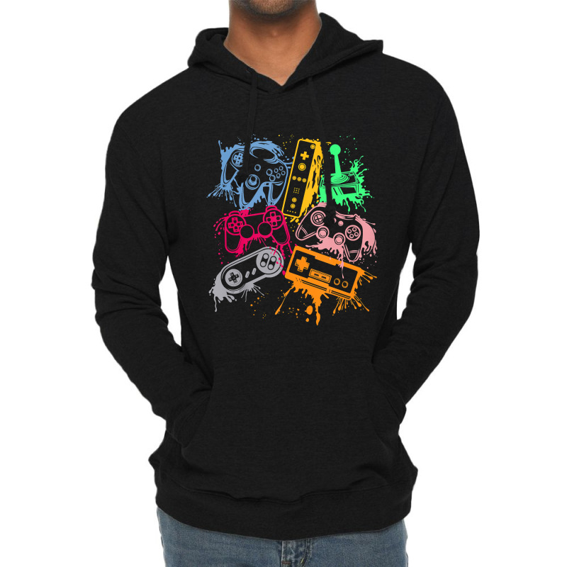 Video Game Console Controllers Retro 80's 90's Arcade Gamer Lightweight Hoodie by bakien89 | Artistshot