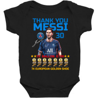 Ballon D'or 2021 Thank You Messi 30 Number 7x Golden Shoe Baby Bodysuit | Artistshot