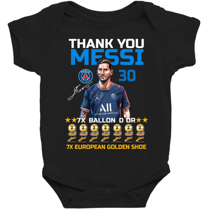 Ballon D'or 2021 Thank You Messi 30 Number 7x Golden Shoe Baby Bodysuit | Artistshot