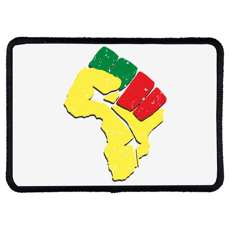 Black History Pan African Flag Colors Resist Fist Rectangle Patch By ...