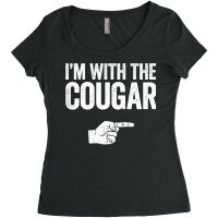 I'm With The Cougar T-shirt Matching Cougar Costume , Best Gift, Costu Women's Triblend Scoop T-shirt | Artistshot