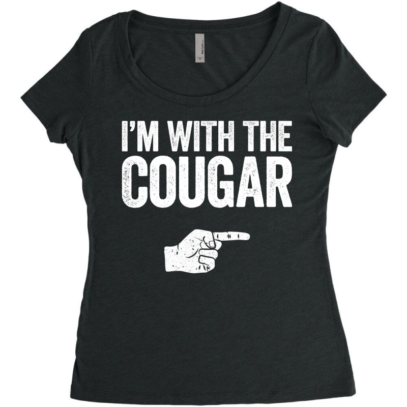 I'm With The Cougar T-shirt Matching Cougar Costume , Best Gift, Costu Women's Triblend Scoop T-shirt by CUSER3772 | Artistshot