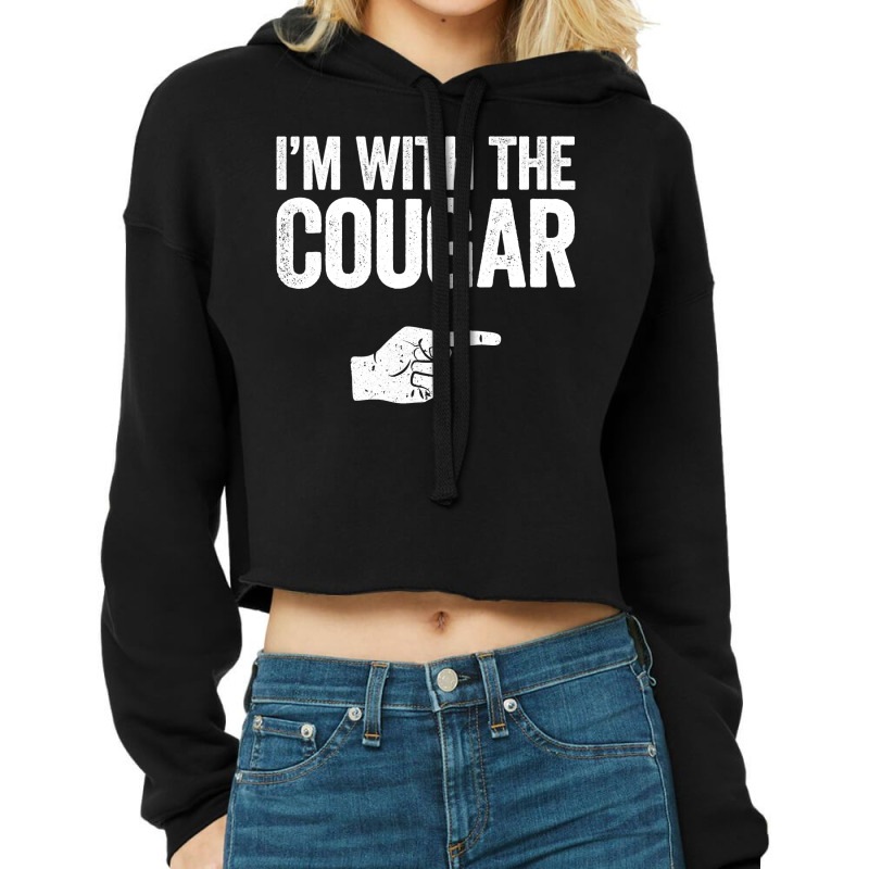 I'm With The Cougar T-shirt Matching Cougar Costume , Best Gift, Costu Cropped Hoodie by CUSER3772 | Artistshot