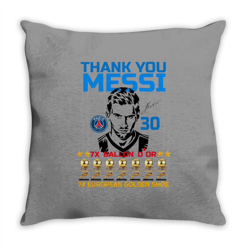 Ballon D'or 2021 Thank You Messi 30 Number 7x Golden Shoe Throw Pillow | Artistshot