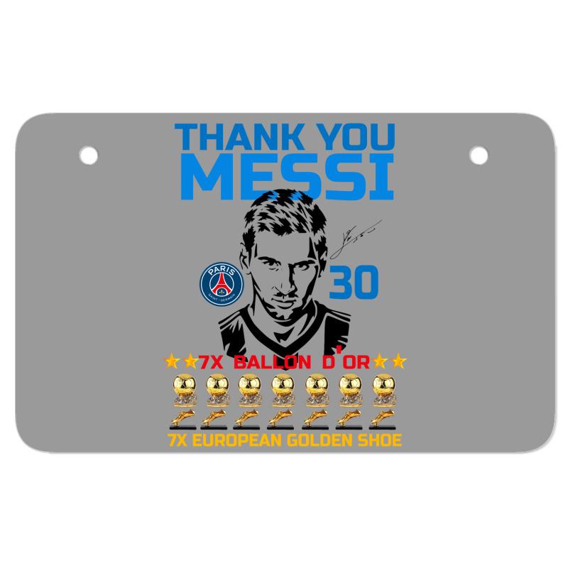 Ballon D'or 2021 Thank You Messi 30 Number 7x Golden Shoe Atv License Plate | Artistshot