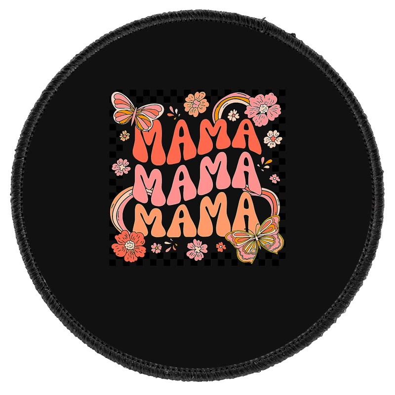 Groovy Mama One Thankful Mama Thanksgiving Mors Day , Best Gift, Costu Round Patch | Artistshot