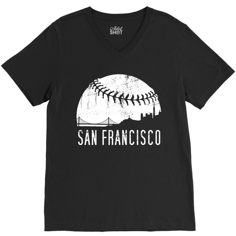 Sf City Skyline Shirt - San Francisco City Baseball , Best Gift, Costu V-neck Tee | Artistshot