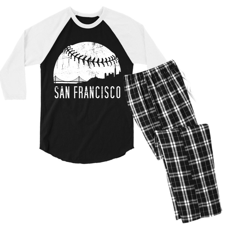 Sf City Skyline Shirt - San Francisco City Baseball , Best Gift, Costu Men's 3/4 Sleeve Pajama Set | Artistshot