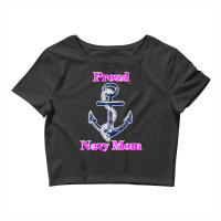 Womens Navy Proud Mom Original Naval Family Navy Gift , Best Gift, Cos Crop Top | Artistshot