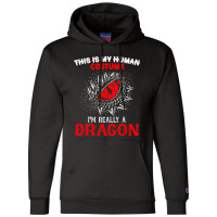 This Is My Human Costume Im Really A Dragon Halloween 376 Champion Hoodie | Artistshot