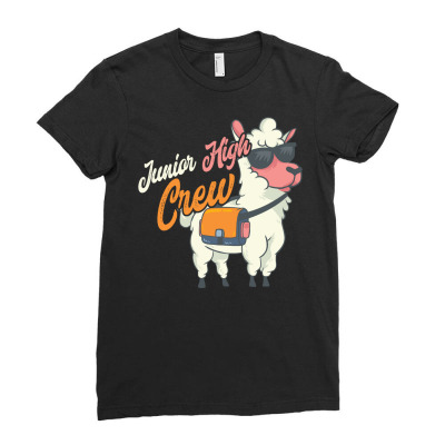 Junior High Crew Middle School Llama Gift Ladies Fitted T-shirt Designed By Danieart